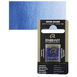 Rembrandt Watercolor Half Pan - Cobalt Blue pan and swatch