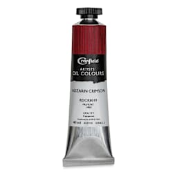 Cranfield Artists' Oils - front of 40 ml tube, Alizarin Crimson 