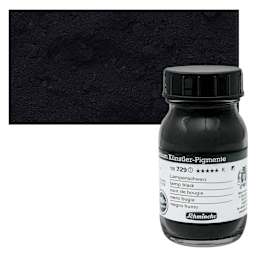 Schmincke Pigment - Lamp Black, 100 ml Jar and swatch