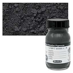 Schmincke Pigment - Graphite, 100 ml Jar and swatch