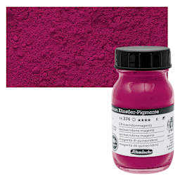 Schmincke Pigment - Quinacridone Magenta, 100 ml Jar and swatch