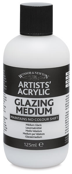 Winsor & Newton Artists' Acrylic Mediums - Front of 125 ml Glazing medium bottle
