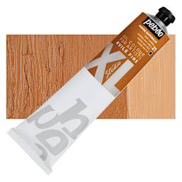 Pebeo XL Studio Oil Paint - Raw Sienna, 200 ml tube and swatch