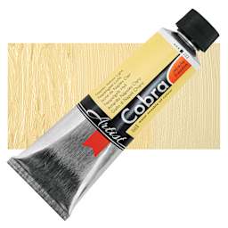 Cobra Artist Water Mixable Oil Paint - Naples Yellow Light, 150 ml tube and swatch