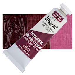 Utrecht Studio Series Oil Paint - Permanent Alizarin Crimson, 37 ml tube and swatch