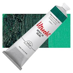 Utrecht Artists' Oil Paint - Phthalo Green Blue shade, 150 ml tube and swatch