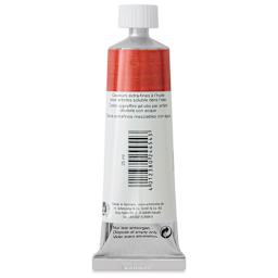 Schmincke Norma Blue Water-Mixable Oil Paint - Poppy Red, 35 ml, back of the tube