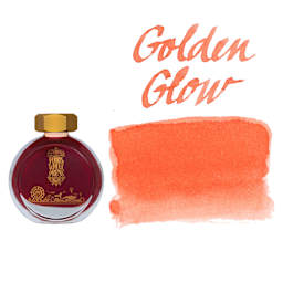 Ferris Wheel Press Fountain Pen Ink - Golden Gate Glow, swatch and bottle