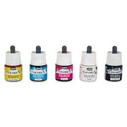 Pebeo Colorex Inks - Set of 5, Primary Colors, 45 ml