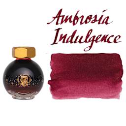 Ferris Wheel Press Ferritales Fountain Pen Ink - Ambrosia Indulgence, swatch and bottle