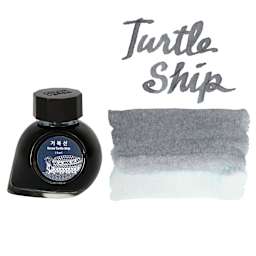 Colorverse Korea Special Fountain Pen Ink - 47 Turtle Ship, swatch and jar
