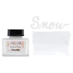 Kuretake Ink-Café Drop of Snow Ink Additive, swatch with comp