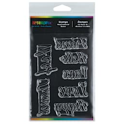 Artesprix Sublimation Cling Stamps - Hand Lettered Basics (in package)