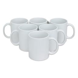 Craft Express Sublimation Printing Ceramic Mug - 11 oz, White, Pkg of 6 (out of packaging)