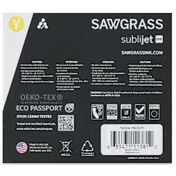 Sawgrass Sublijet Sublimation Printer Ink - Yellow (back of box)