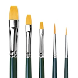 Da Vinci Nova Synthetic Brushes - 50th Anniversary Set, Long Handle, Set of 5, close up