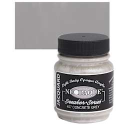 Jacquard Neopaque Acrylic - Concrete Grey, 2.25 oz jar and swatch