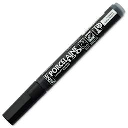 Pebeo Porcelaine 150 Paint Marker - Anthracite Black, Broad with cap on