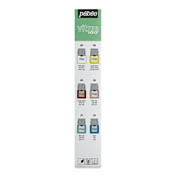 Pebeo Vitrea 160 Initiation Set, Set of 6, 20 ml bottles, Front Of Box