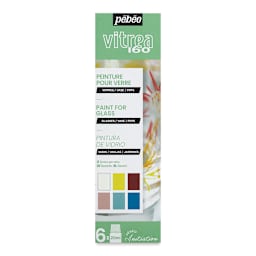 Pebeo Vitrea 160 Initiation Set, Set of 6, 20 ml bottles, Front Of Package