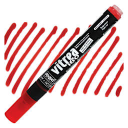 Pebeo Vitrea 160 Paint Marker - Pepper Red, Glossy marker and swatch
