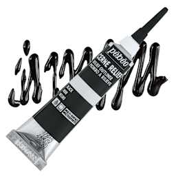 Pebeo Vitrail Paint Outliner - Black Outliner, 20 ml tube and swatch