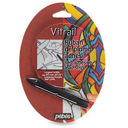 Pebeo Self-Adhesive Lead Strip - Front of package showing lead strip roll and tool