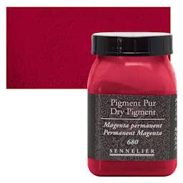 Sennelier Dry Pigment - Permanent Magenta, 20 g jar and swatch