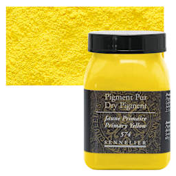 Sennelier Dry Pigment - Primary Yellow, 70 g jar and swatch