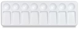 Top view of Richeson Slant Mixing Tray showing 8 each Round and Slanted wells