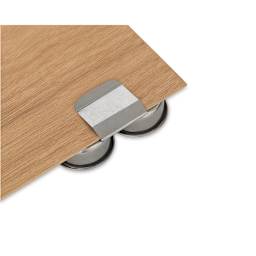 Stainless Steel Palette Cups - View of Clip side of Double Cup attached to palette