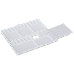 Yasutomo Folding Watercolor Palette - left angle view of all sections opened