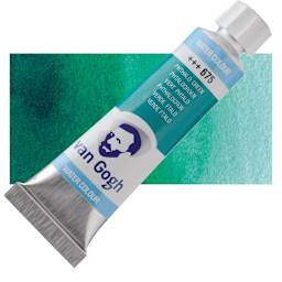 Van Gogh Watercolor - Phthalo Green, 10 ml tube and swatch