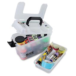 Blick Storage Box  Left Angle Opened Box with Tray
