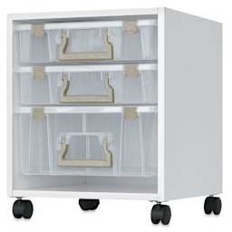 ArtBin Super Satchel Cube - Angled view showing casters and satchels all sold separately
