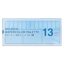 Holbein Aluminum Folding Palette - 13 Wells, front of the packaging