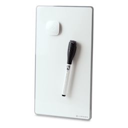 U Brands Frameless Dry Erase Board - Component Magnet and Marker shown with board