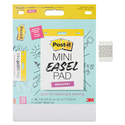 Post-it Super Sticky Mini Easel Pad - 15" x 18", included Command Strips next to packaging