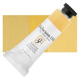 Shiva Signature Artist Oil Color - Naples Yellow, 1.25 oz Tube and swatch