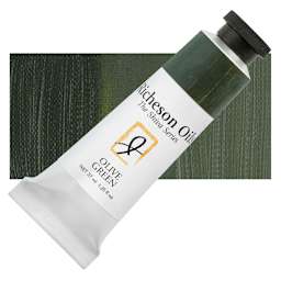 Shiva Signature Artist Oil Color - Olive Green, 1.25 oz Tube and swatch