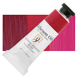 Shiva Signature Artist Oil Color - Quinacridone Rose, 1.25 oz Tube and swatch