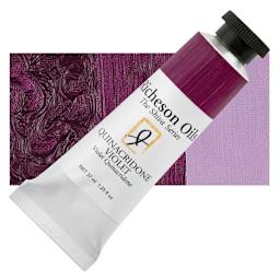 Shiva Signature Artist Oil Color - Quinacridone Violet, 1.25 oz Tube and swatch
