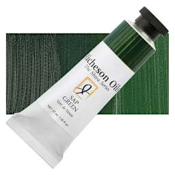 Shiva Signature Artist Oil Color - Sap Green, 1.25 oz Tube and swatch