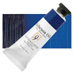 Shiva Signature Artist Oil Color - Shiva Blue Light Phthalo, 37 ml Tube and swatch