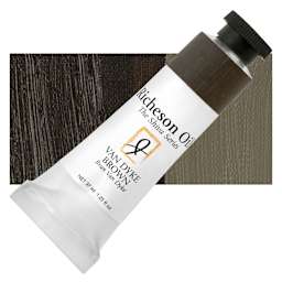 Shiva Signature Artist Oil Color - Van Dyke Brown, 1.25 oz Tube and swatch