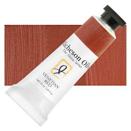 Shiva Signature Artist Oil Color - Venetian Red, 1.25 oz Tube and swatch