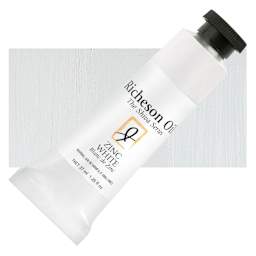 Shiva Signature Artist Oil Color - Zinc White, 1.25 oz Tube and swatch