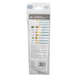 Royal & Langnickel Menta Synthetic Sable Ceramic Brush Set - Set of 5, back of package