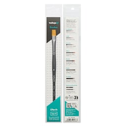 Vallejo Synthetic Golden Toray Hobby Brush - Effects Flat, Size 8, front and back of packaging