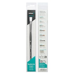 Vallejo White Synthetic Weathering Brush - Flat, Large Size 8, front and back of packaging